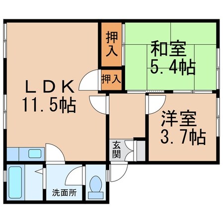 妙寺駅 徒歩5分 1階の物件間取画像